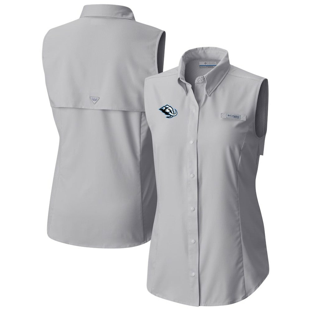 Utah Mammoth Columbia Women's Tamiami Omni-Shade Sleeveless Button-Up Shirt Gray
