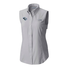 Utah Mammoth Columbia Women's Tamiami Omni-Shade Sleeveless Button-Up Shirt Gray