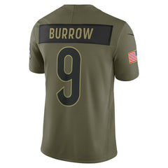 Joe Burrow Cincinnati Bengals 2025 Salute to Service Limited Jersey - Olive