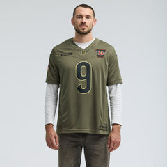 Joe Burrow Cincinnati Bengals 2025 Salute to Service Limited Jersey - Olive