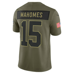 Patrick Mahomes Kansas City Chiefs 2025 Salute to Service Limited Jersey - Olive