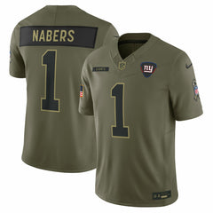 Malik Nabers New York Giants 2025 Salute to Service Limited Jersey - Olive