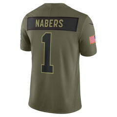 Malik Nabers New York Giants 2025 Salute to Service Limited Jersey - Olive