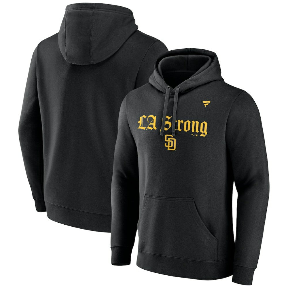 San Diego Padres Unisex LA Strong Fleece Pullover Hoodie Black