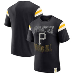 Pittsburgh Pirates Darius Rucker Collection Distressed Sleeve Stripe T-Shirt Black
