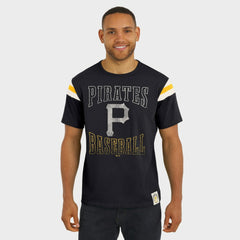 Pittsburgh Pirates Darius Rucker Collection Distressed Sleeve Stripe T-Shirt Black