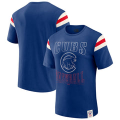 Chicago Cubs Darius Rucker Collection Distressed Sleeve Stripe T-Shirt Royal