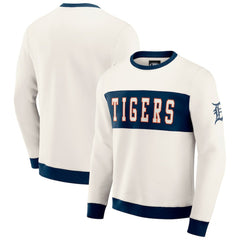 Detroit Tigers Darius Rucker Collection Colorblock Crewneck Sweatshirt Cream