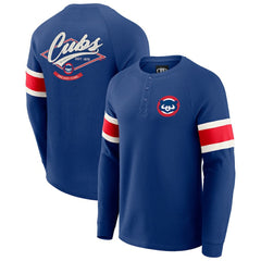 Chicago Cubs Darius Rucker Collection Waffle-Knit Raglan Long Sleeve Henley T-Shirt Royal