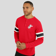 Cincinnati Reds Darius Rucker Collection Waffle-Knit Raglan Long Sleeve Henley T-Shirt Red