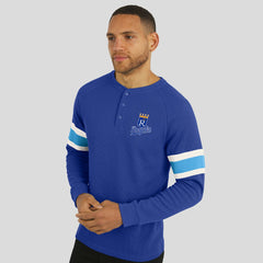 Kansas City Royals Darius Rucker Collection Waffle-Knit Raglan Long Sleeve Henley T-Shirt Royal