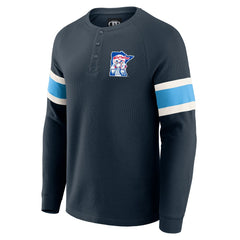 Minnesota Twins Darius Rucker Collection Waffle-Knit Raglan Long Sleeve Henley T-Shirt Navy