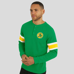 Athletics Darius Rucker Collection Waffle-Knit Raglan Long Sleeve Henley T-Shirt Green