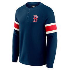 Boston Red Sox Darius Rucker Collection Waffle-Knit Raglan Long Sleeve Henley T-Shirt Navy