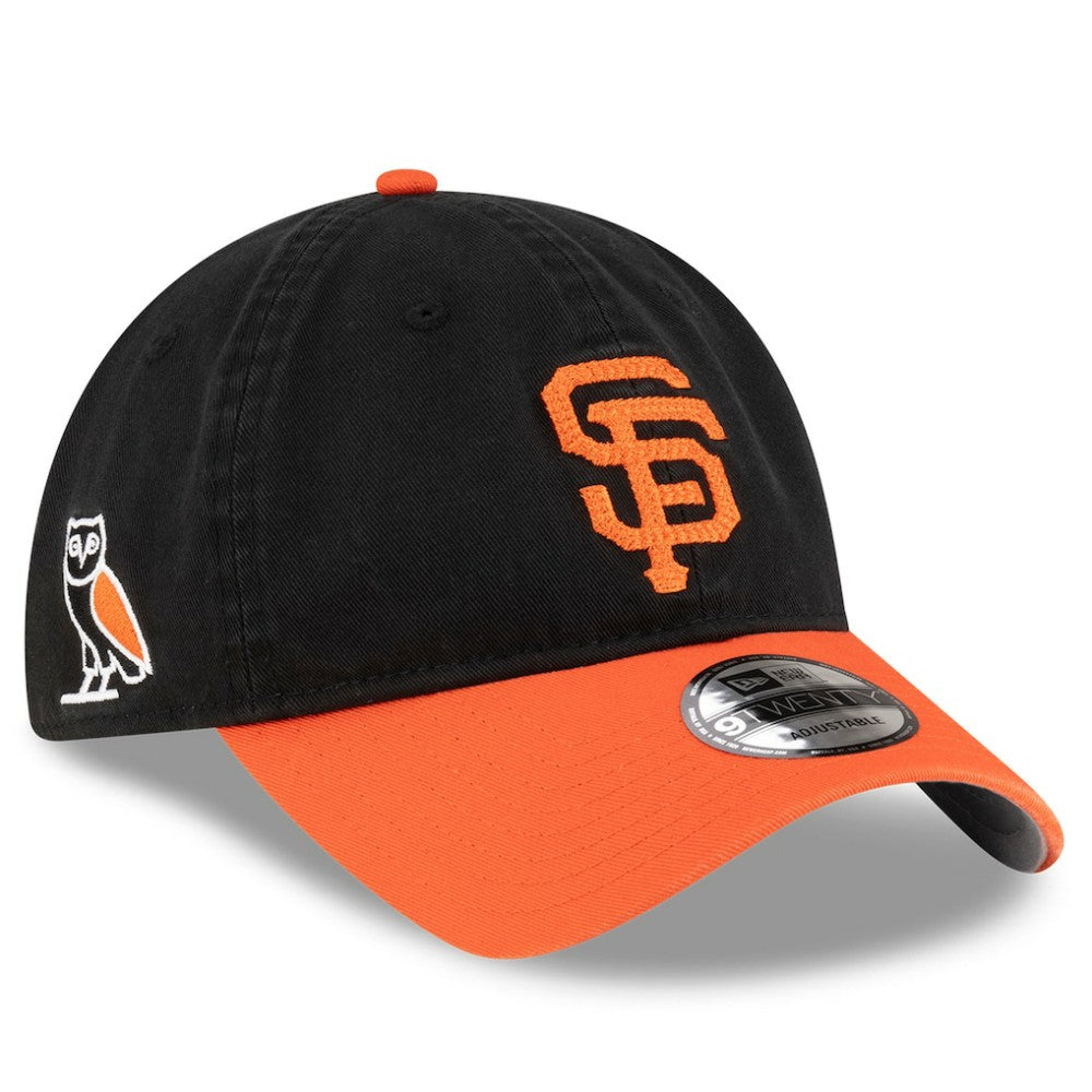 San Francisco Giants OVO x Washed 9TWENTY Adjustable Hat Black/Orange | New Era