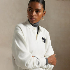 Yankees Polo Ralph Lauren Fleece Polo White