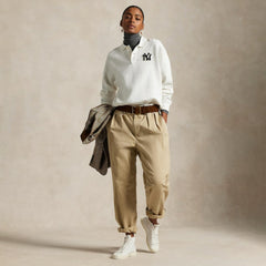 Yankees Polo Ralph Lauren Fleece Polo White