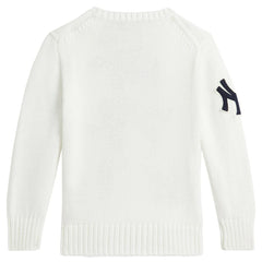 Yankees Polo Ralph Lauren Preschool Bear Pullover Sweater White