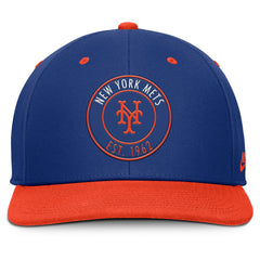 New York Mets Cooperstown Collection Pro Dri-FIT Snapback Hat Royal/Orange | Nike
