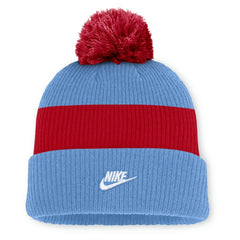 St. Louis Cardinals Cooperstown Collection Peak Standard Cuffed Knit Hat with Pom Light Blue/Red | Nike