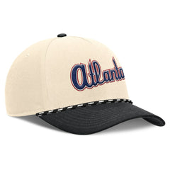 Atlanta Braves Cooperstown Collection Rise Adjustable Hat Natural/Black | Nike