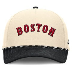 Boston Red Sox Cooperstown Collection Rise Adjustable Hat Natural/Black | Nike