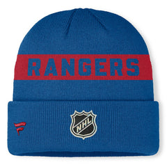 New York Rangers Fanatics Centennial Authentic Pro Cuffed Knit Hat Blue