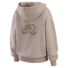 Colorado Avalanche WEAR by Erin Andrews Women's Washed Pullover Crewdie Tan