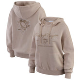 Pittsburgh Penguins WEAR by Erin Andrews Women's Washed Pullover Crewdie Tan