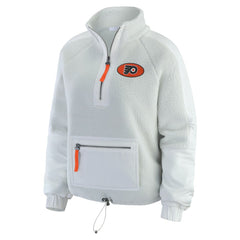Philadelphia Flyers WEAR by Erin Andrews Women's Polar Fleece Quarter-Zip Jacket Gray
