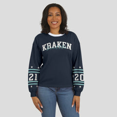 Seattle Kraken WEAR by Erin Andrews Women's Long-Sleeve Sport T-Shirt Deep Sea Blue
