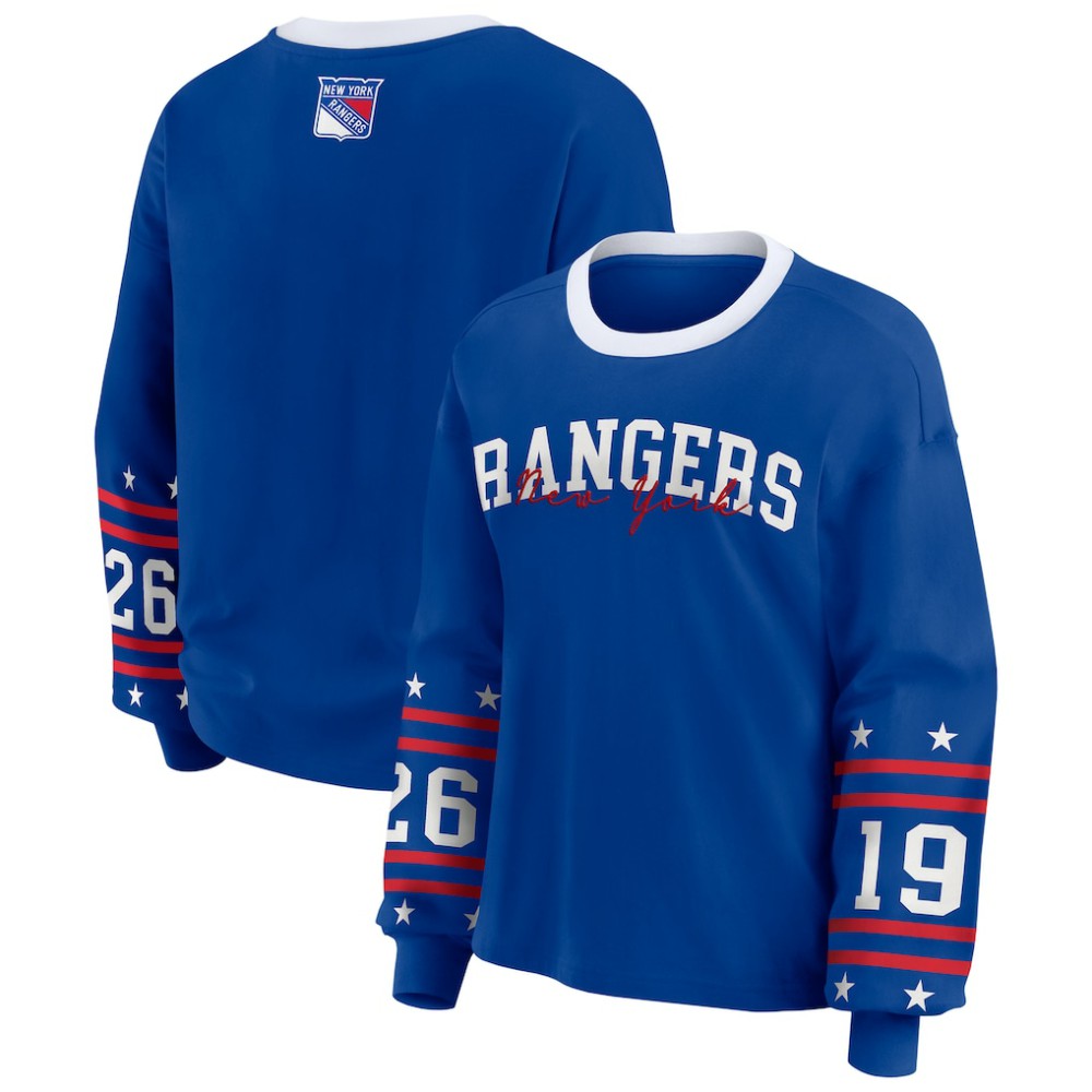 New York Rangers WEAR by Erin Andrews Women's Long-Sleeve Sport T-Shirt Blue