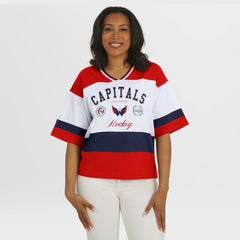 Washington Capitals WEAR by Erin Andrews Women's Jersey Style Tee Red/White