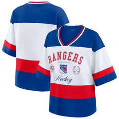 New York Rangers WEAR by Erin Andrews Women's Jersey Style Tee Blue/White