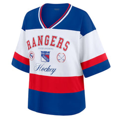 New York Rangers WEAR by Erin Andrews Women's Jersey Style Tee Blue/White