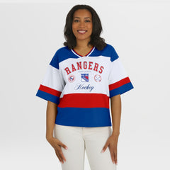 New York Rangers WEAR by Erin Andrews Women's Jersey Style Tee Blue/White