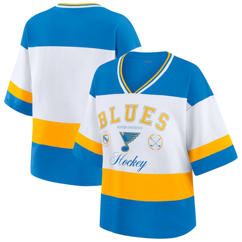 St. Louis Blues WEAR by Erin Andrews Women's Jersey Style Tee Blue/White