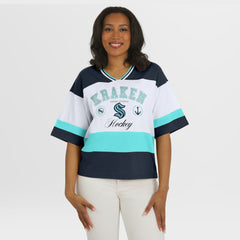 Seattle Kraken WEAR by Erin Andrews Women's Jersey Style Tee Black/White