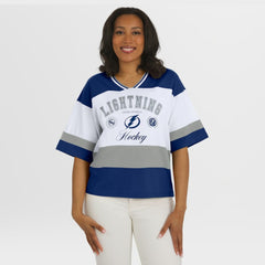Tampa Bay Lightning WEAR by Erin Andrews Women's Jersey Style Tee Blue/White