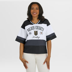 Vegas Golden Knights WEAR by Erin Andrews Women's Jersey Style Tee Black/White