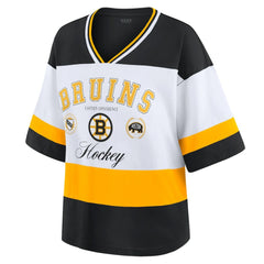 Boston Bruins WEAR by Erin Andrews Women's Jersey Style Tee Black/White