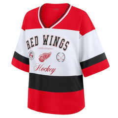 Detroit Red Wings WEAR by Erin Andrews Women's Jersey Style Tee Red/White