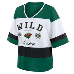 Minnesota Wild WEAR by Erin Andrews Women's Jersey Style Tee Green/White