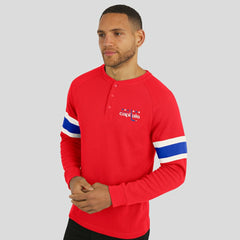 Washington Capitals Darius Rucker Collection by Fanatics Waffle-Knit Raglan Long Sleeve Henley T-Shirt Red