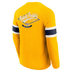 Nashville Predators Darius Rucker Collection by Fanatics Waffle-Knit Raglan Long Sleeve Henley T-Shirt Gold