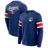 New York Rangers Darius Rucker Collection by Fanatics Waffle-Knit Raglan Long Sleeve Henley T-Shirt Navy