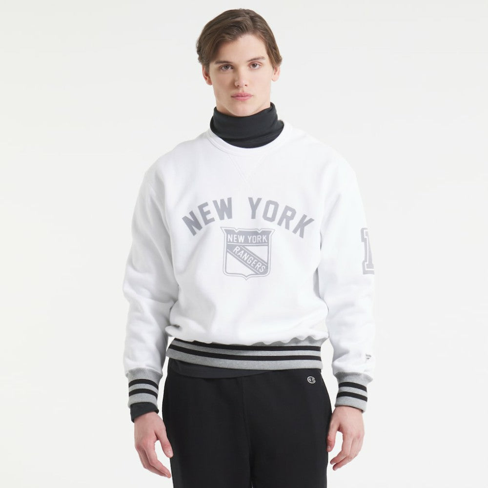 New York Rangers Todd Snyder by Fanatics Relaxed Canadian Fleece Crew White