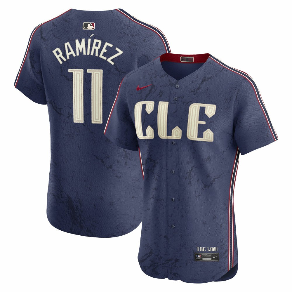 Jos¨¦ Ram¨ªrez Cleveland Guardians City Connect Elite Jersey - Navy