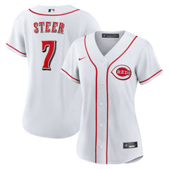 Spencer Steer Cincinnati Reds Women's Home Replica Jersey - White