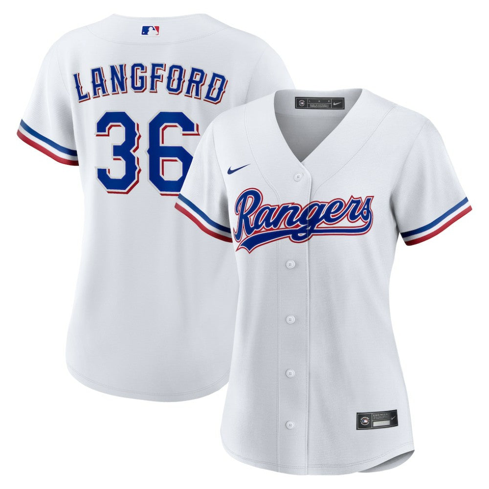 Wyatt Langford Texas Rangers Women's Home Replica Jersey - White